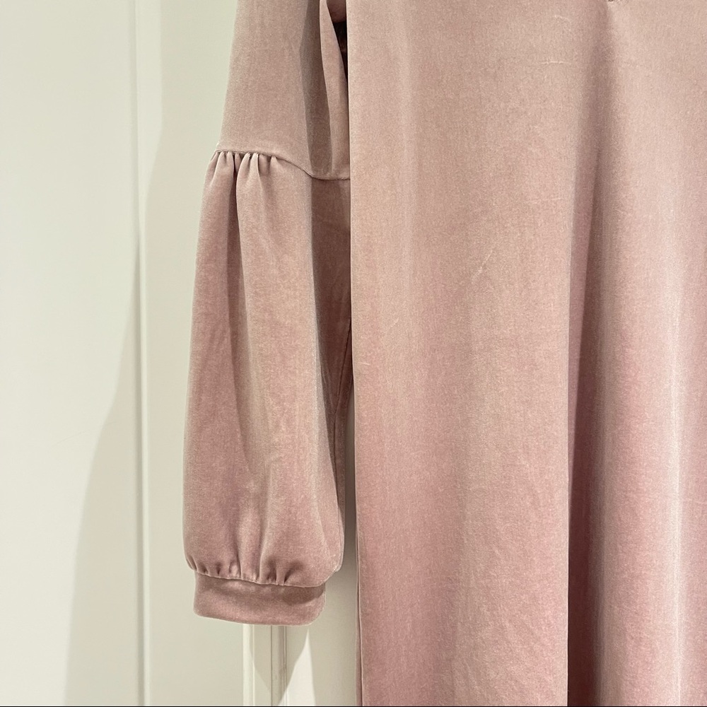Madewell Velvet Balloon-Sleeve Dress in Lilac (XXS) - Picture 5 of 10